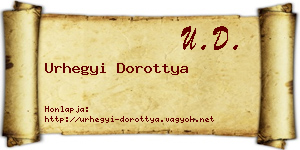 Urhegyi Dorottya névjegykártya